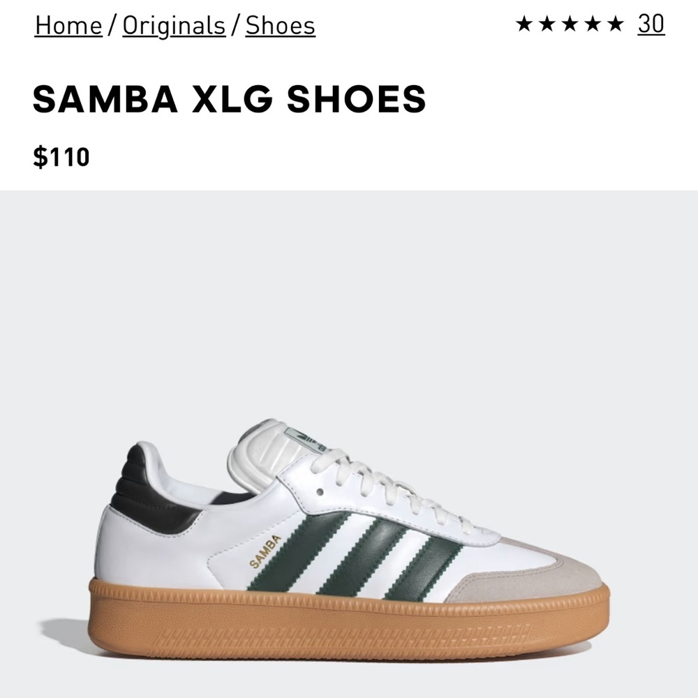 Adidas Samba XLG white/ collegiate green/ pantone